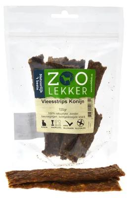 Productafbeelding van Zoolekker Vleesstrips 100 gram Konijn