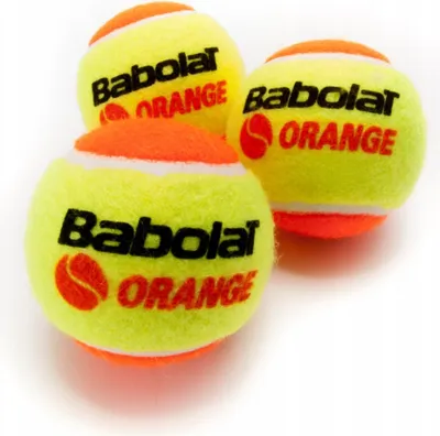 Zdjęcie produktu dla Babolat Orange X3, Piłeczka do tenisa bez presji, Piłka Play + Stay etapu 2, Żółty, Guma, 3 szt., Każdego sezonu