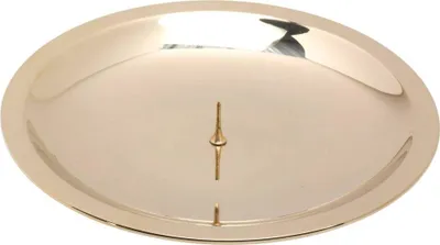 Produktbild von Kerzenteller mit Dorn Ø13cm Messing Gold Poliert Kerzenuntersetzer Kerzenständer