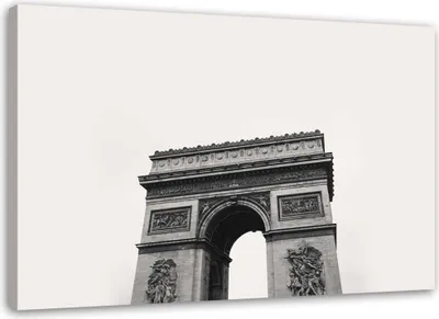 Produktbild von Leinwandbild arc de triomphe 90x60 cm Feeby grau wandbild bereit zum aufhängen