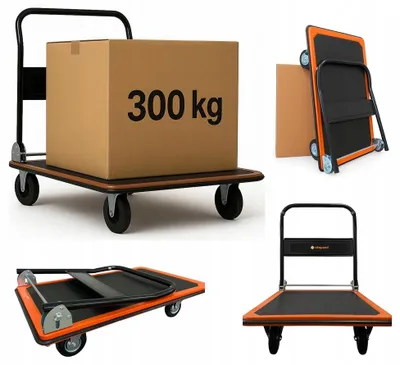 Zdjęcie produktu dla Ekspand | Wózek transportowy Wm04 – czarny – 300 kg – 61 x 91 cm – 13,2 kg