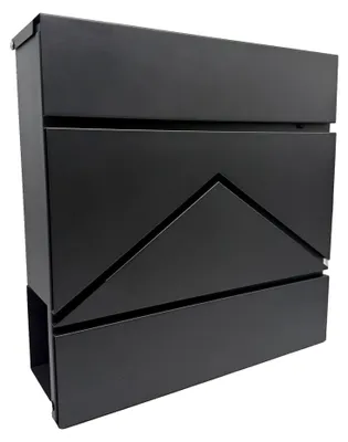 Produktbild von Wandmontierter Metallbriefkasten mit Zeitungshalter