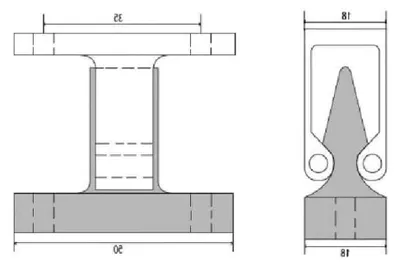 Produktbild von Türstopper für Garagentor, grau, 48 x 18 mm, zum Schrauben, 35 mm Abstand