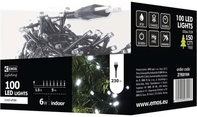 Obrázek produktu pro Emos 100Led Xmas Cls 5M Ip20 Cw (Zyk0104)