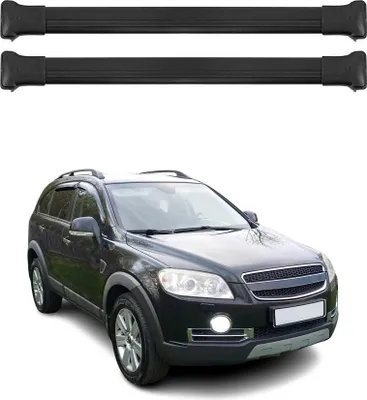 Image de OMAC Barres de toit en aluminium pour Chevrolet Captiva 2006-2016 Noir 2Pcs
