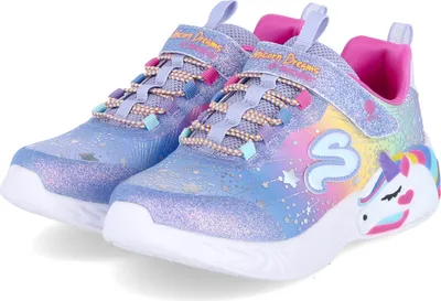 Produktbild von Skechers S-Lights Mädchen Klettschuhe Low Sneaker RAINBOW RACER Mehrfarbig Textil-Synthetik Größe: 32