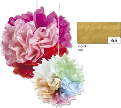 Obrázek produktu pro Folia 91065 Květinové hedvábí - 50 x 70 cm, 5 listů, zlatá barva