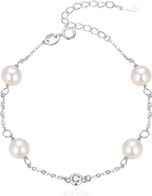 Image de Bracelet élégant en argent avec perles AGB411/21P
