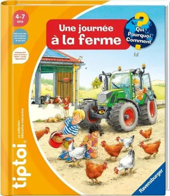 Obrázek produktu pro Interaktivní kniha tiptoi Ravensburger, Den na farmě, elektronická vzdělávací hra, od 4 let
