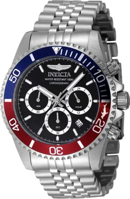 Zdjęcie produktu dla Invicta Pro Diver 48117 Zegarek Męski - Mechanizm Kwarcowy - Stal Nierdzewna z Czarną Tarcza - 43 mm