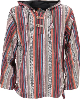 Produktbild von Goa Kapuzenshirt, Baja Hoodie, Boho Style Kapuzenpullover - Rot/braun, Herren, Baumwolle, Größe: M