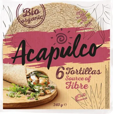 Zdjęcie produktu dla Tortilla wraps - otręby pszenne 6 sztuk 240g