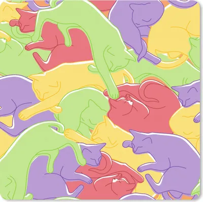 Produktbild von MuchoWow® Mauspad Mousepad Katzen - Regenbogen - Kinder - Pastell - Muster 20x20 cm - Mousepads - Maus Mat - Pad - Mausunterlage - Desk Mat - Bureauartikeln