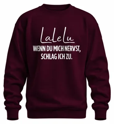 Immagine prodotto di Lalelu Se mi infastidisci ti picchio Funny Sarcastic Mum Unisex Felpa Pullover, Borgogna, M