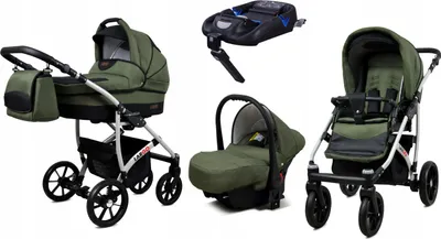 Obrázok produktu pre BabyLux® Largo | 4v1 Set | Olive Black | Kočík | Set kočíka