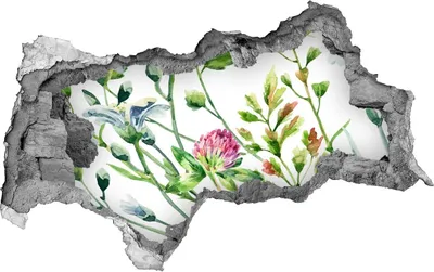 Produktbild von Selbstklebender Loch-3D-Aufkleber 95x73 cm wilde Blumen