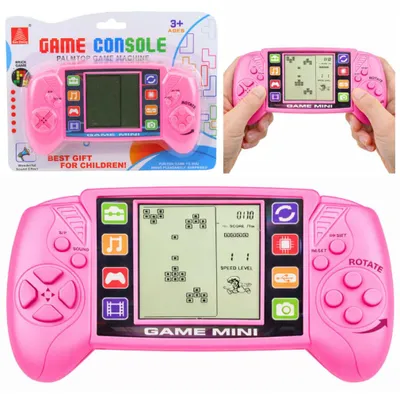 Image de Console de jeu électronique portable Tetris avec écran LCD, rose