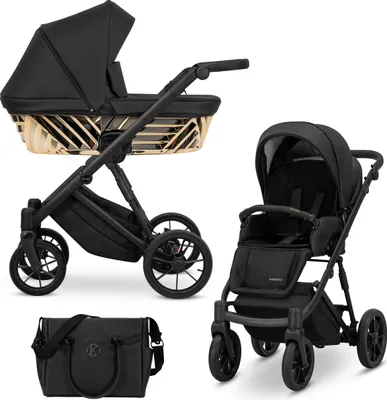 Image de Poussette Kunert IVENTO Glam 2 en 1 en , couleur noire avec châssis noir