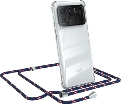 Produktbild von EAZY CASE Handykette kompatibel mit Xiaomi Mi 11 Ultra, Handyhülle mit Umhängeband, Handykordel, Schutzhülle Clear, Band in Blau