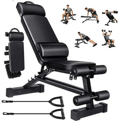 Immagine prodotto di Panca pieghevole per pesi - Panca regolabile per allenamento - 5 posizioni - Panca inclinata e declinata - Portata massima: 120 kg - Modello 1