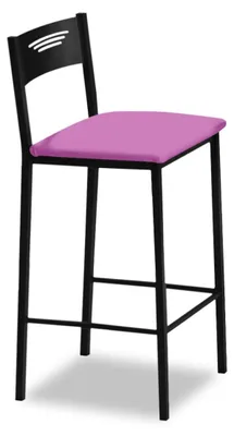 Küchenhocker mit Rückenlehne, Kunstleder, Rosa, 90 cm