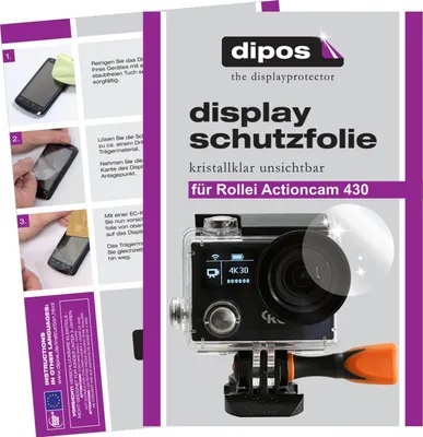 Produktbild von 6x Schutzfolie für Rollei Actioncam 430 klar Displayschutzfolie Folie Display Schutz dipos