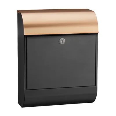 Produktbild von MEFA Briefkasten Pearl 872 Tiefschwarz Kupferdeckel Einwurfklappe oben Briefbox