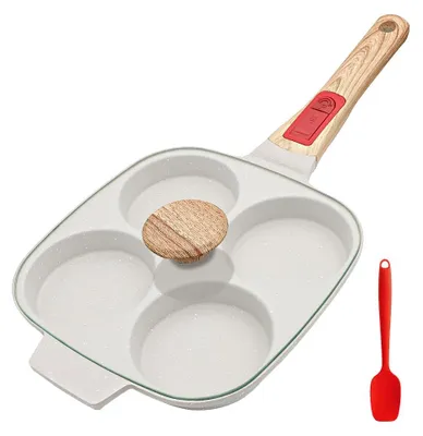 Spiegeleipfanne 21 cm, Alu, antihaftbeschichtet, abnehmbarer Griff, Deckel