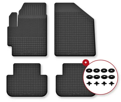 Image de Tapis de sol en caoutchouc pour Kia Soul II 2013- (monospace) – 4 pièces, noirs, semi-universel, adapté