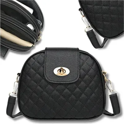 Image de Camerazar Attached Petit sac à bandoulière en cuir matelassé noir
