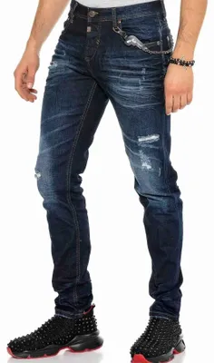 Produktbild von CD392 Herren Slim-Fit-Jeans im Used Look