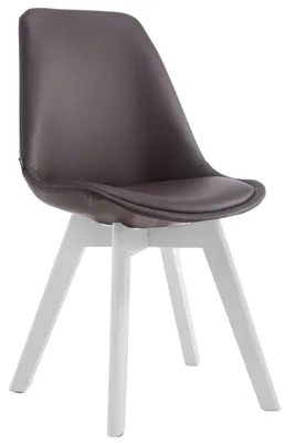 Produktbild von TPFLiving Stuhl Manolo Kunstleder Weiß braun