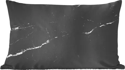 Produktbild von MuchoWow® Zierkissen Sofakissen Wohnzimmer Dekokissen 50x30 cm Marmoroptik - Schwarz - Luxus - Wohnzimmerdekoration - Polster mit Photo