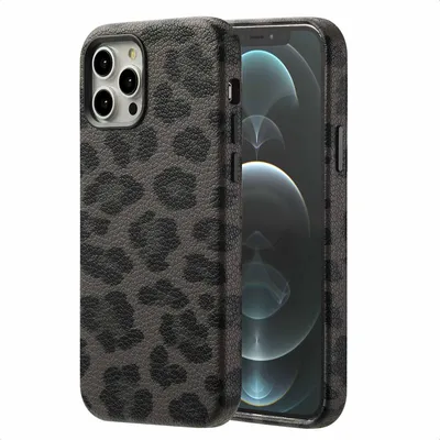 Image de Coque arrière Selencia Sabi Panther Print avec MagSafe pour Apple iPhone 12 (Pro) - Noir minuit