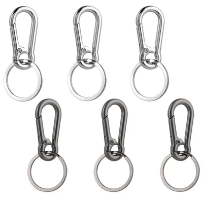 Image de Lot de 6 mousquetons - Porte-clés en acier inoxydable