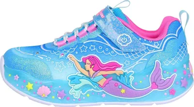 Imagen del producto de Zapatillas Skechers, modelo 070-809720, en color celeste y rosa, talla 28