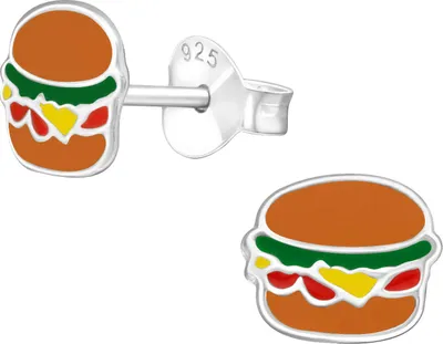Produktbild von Ohrstecker 925 Sterling Silber mit Hamburger