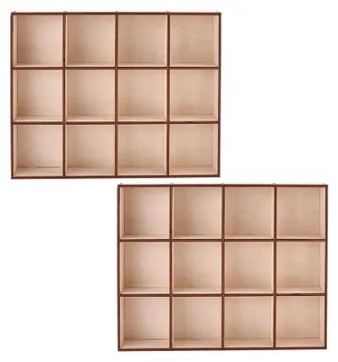 Holz-Aufbewahrungsbox 12 Fächer 34x27x5 cm