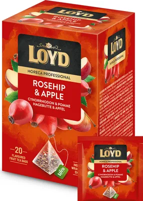 Zdjęcie produktu dla Ekspresowa Herbata Owocowa Loyd Horeca Jabłko Dzika Róża 20x2g