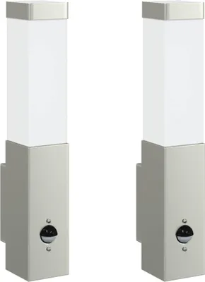 Obrázek produktu pro vidaXL Venkovní nástěnné svítidlo 2 ks stříbrné 10,5 x 6 x 33 cm