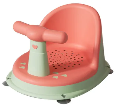 Productafbeelding van Babysitje voor in bad, verstelbaar, ergonomisch, antislip, geschikt voor peuters, badstoel met sterke zuignappen, oranje