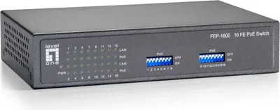 Produktbild von LevelOne FEP-1600W90, Fast Ethernet (10/100), Vollduplex, Power over Ethernet (PoE), Wandmontage