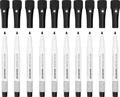 Immagine prodotto di Set di pennarelli sottili per lavagne bianche ALLboards - 10 pezzi colore nero