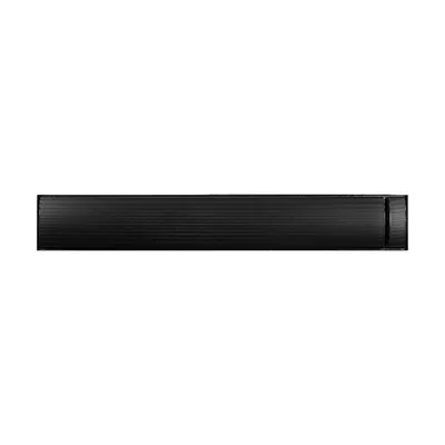 A black outdoor heater is shown against a white background.