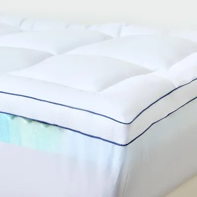Produktbild von NicePlus Topper mit Daunendecke, 160x200x7cm, 5-Zonen Gel-Schaum , Für erholsamen Schlaf, 360° Mesh für alle Matratzen, H2