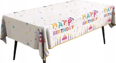 Immagine prodotto di Tovaglia in carta stagnola Happy Birthday ROSA 137x183cm