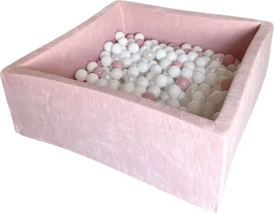 Produktbild von Monio for Kids - Rosa Quadratische aus Weicher Samt Trockener Ballpool mit 400 Bällen Baby Bällebad Spielpool waschbar Spielplatz