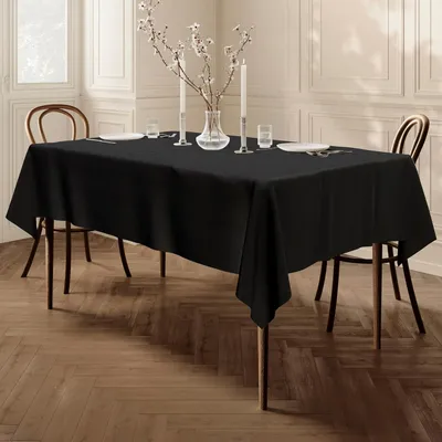 Produktbild von Rechteckige Tischdecke aus Stoff, Schwarz, 100x140 cm