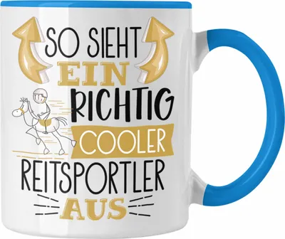 Produktbild von Trendation - Reitsportler Tasse So Sieht Ein Richtig Cooler Reitsportler Aus Geschenk Lustiger Spruch Geschenkidee (Blau)