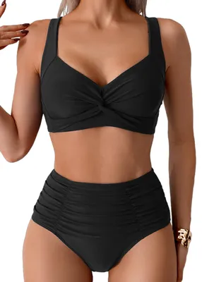 Immagine prodotto di Costume da bagno intero da donna Sangdut, bikini, set, costume da bagno due pezzi con dettaglio in pizzo e lacci